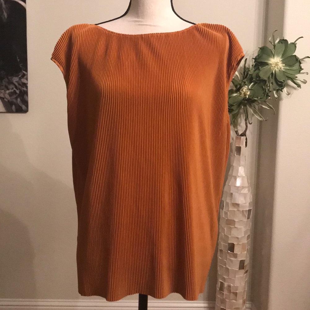 ZARA deep mustard burnt orange top